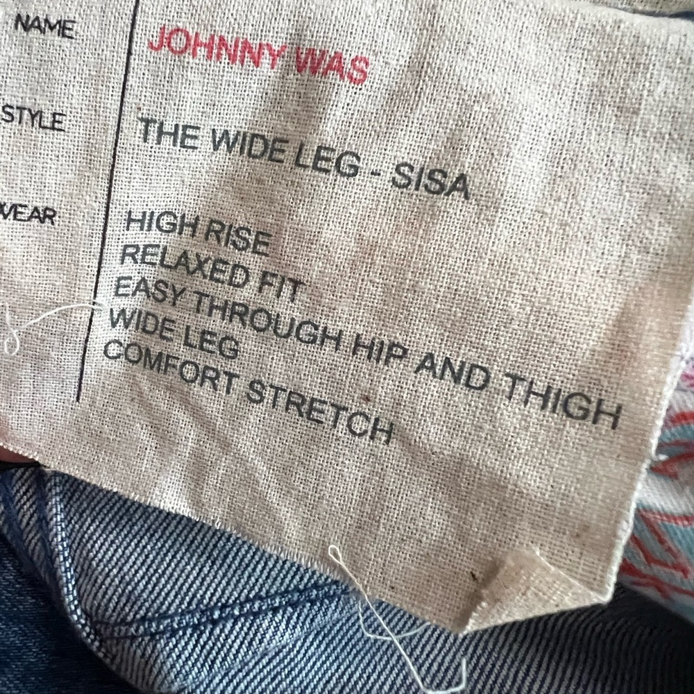 JOHNNY WAS THE WIDE LEG - SISA Embroidered Jeans in Size 25 NWT - Picture 11 of 11